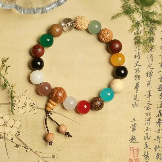 匠锁心玉 十八籽 国风佛珠 招财纳福 复古国潮新中式 白玉菩提 手串 男女同款情侣款