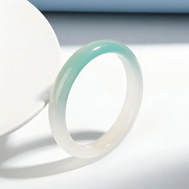 匠锁心玉 半山半水清透冰润  新中式 国潮国风 潮流古风 轻奢高级 大方 玉髓 手镯 女款