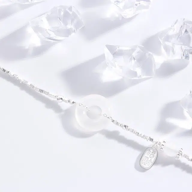 匠锁心玉 碎银平安扣 国潮古风新中式转运 岁岁平安 招财纳福 小众设计 玉髓 玉石手链 女款