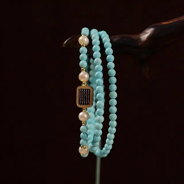 匠锁心玉 多圈 心经新中式国潮文玩 简约大气时尚百搭 小众设计珠串轻奢高级感 转运 吉祥如意招财纳福#好运 琉璃 手串 男女同款情侣款