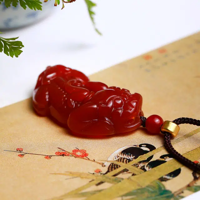 匠锁心玉 貔貅  新中式 国潮古风 瑞兽  招财纳福 守护 小众设计 玛瑙 项链 男女同款情侣款