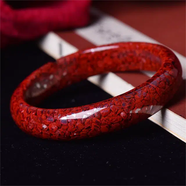 匠锁心玉 新中式 国潮国风 复古 朱砂 玉石手镯 女款