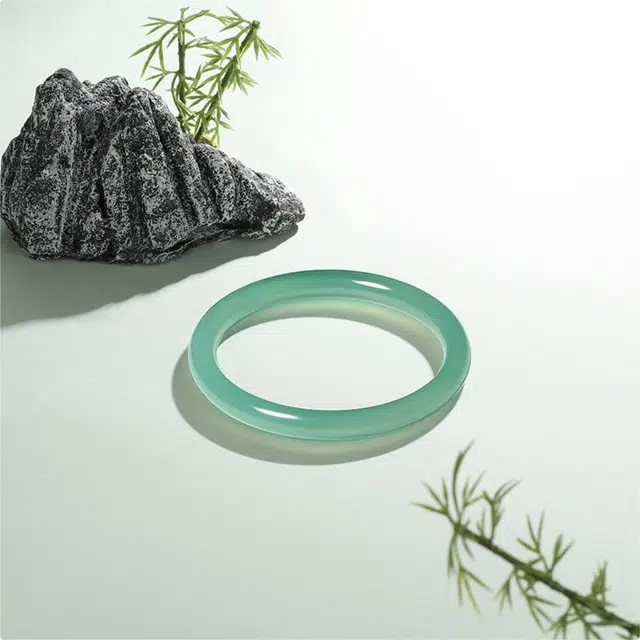 匠锁心玉 平安新中式 国潮古风清冷感 轻奢高级 玉髓 玉石手镯 女款