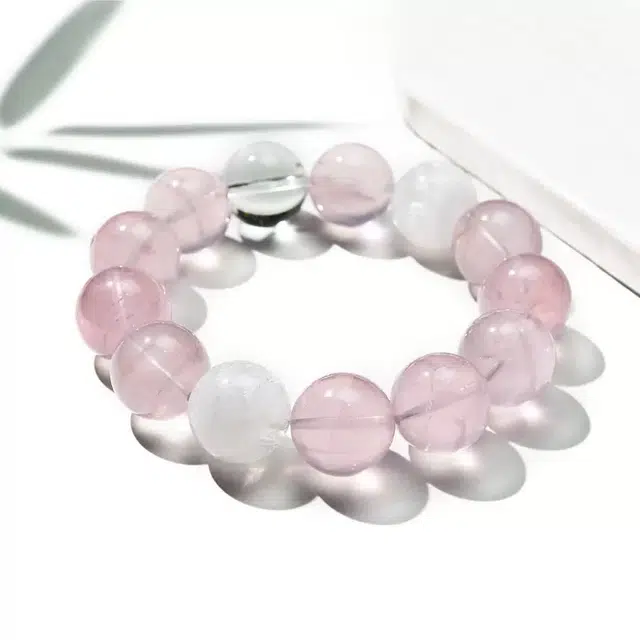 匠锁心玉 大尺寸方糖多宝 简约新中式转运纳福国潮古风原创设计小众轻奢高级感气质百搭潮流时尚手饰#好运天然 粉水晶 手串 男女同款情侣款