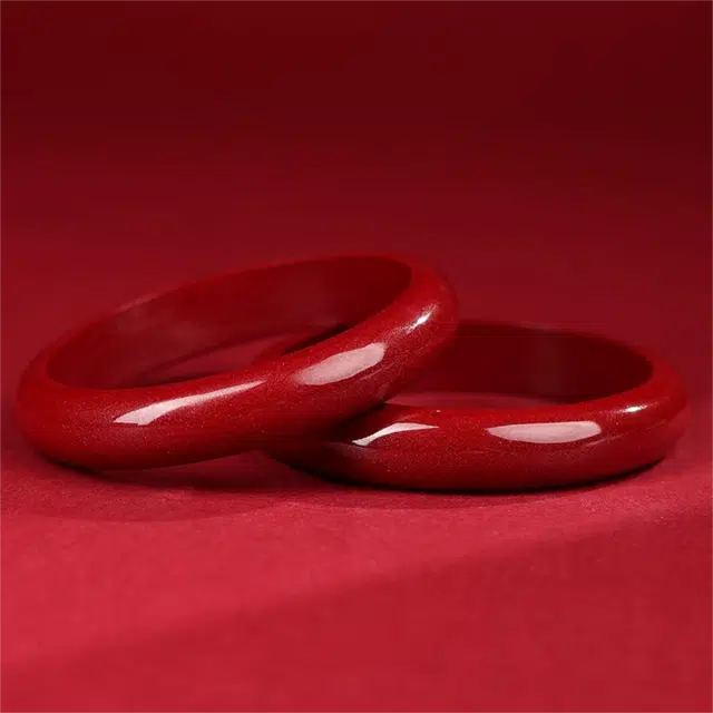 匠锁心玉 新中式 国潮国风 复古 诸事顺意 本命年 守护 朱砂 玉石手镯 女款