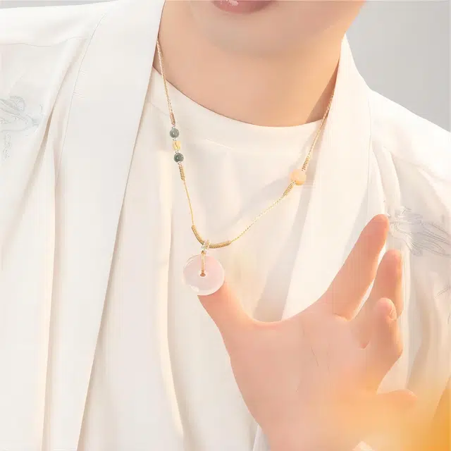 匠锁心玉 高冰平安扣 国潮古风 新中式 转运纳福 守护 玉髓 项链 男女同款情侣款