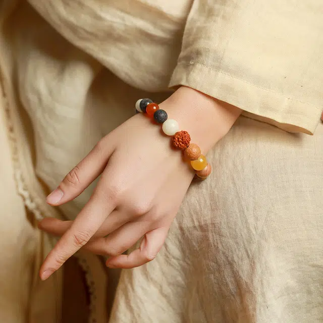 匠锁心玉 十八籽 玛瑙虎眼 国风佛珠转运珠 招财纳福 复古国潮 星月菩提 菩提类手串 男女同款情侣款