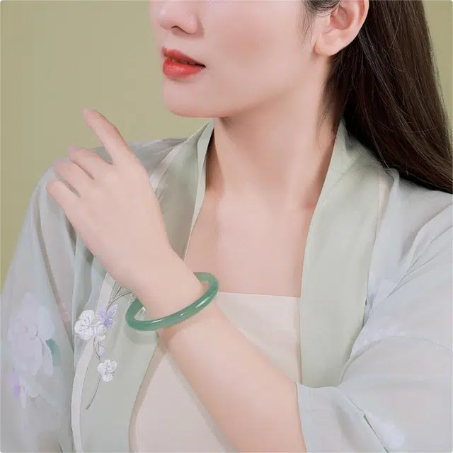 匠锁心玉 平安新中式 国潮古风清冷感 轻奢高级 玉髓 玉石手镯 女款