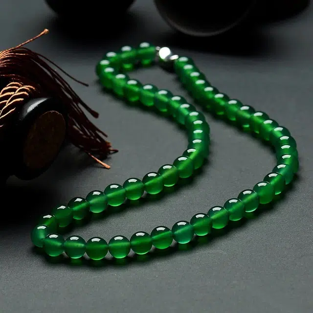 匠锁心玉 黛绿锁骨链 新中式 国潮国风 轻奢高级感 时尚简约 气质百搭 小众设计 转运纳福招财#好运 玉髓 玉石项链 女款