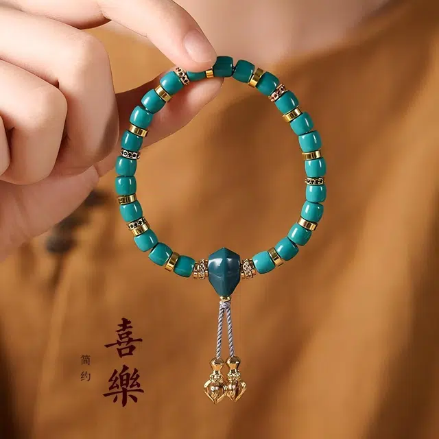 匠锁心玉 喜乐 新中式国潮文玩 简约大气时尚百搭 小众设计珠串佛珠轻奢高级感 转运 吉祥如意招财纳福#好运 琉璃 手串 男女同款情侣款