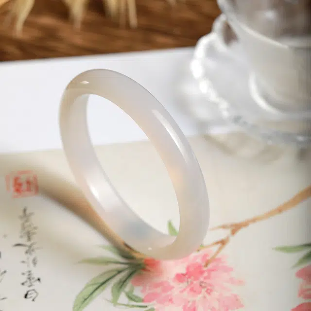 匠锁心玉 荔枝冻平安新中式 国潮国风 玉髓 手镯 女款 玉髓