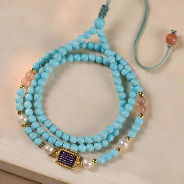 匠锁心玉 多圈 心经新中式国潮文玩 简约大气时尚百搭 小众设计珠串轻奢高级感 转运 吉祥如意招财纳福#好运 琉璃 手串 男女同款情侣款