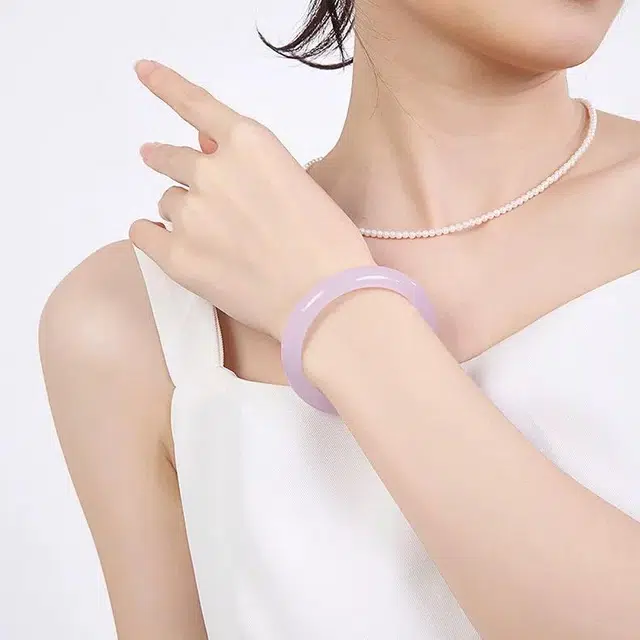 匠锁心玉 紫罗兰  水润 新中式 国潮国风 汉服复古 高级感 简约气质 古风温婉 玉髓 手镯 女款