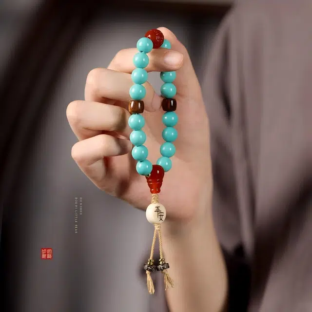 匠锁心玉 平安喜乐 新中式国潮文玩 简约大气时尚百搭 小众设计珠串轻奢高级感 转运 吉祥如意招财纳福#好运 琉璃 手串 男女同款情侣款