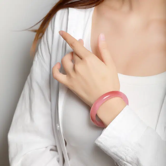 匠锁心玉 新中式国风国潮 轻奢高级 琉璃 玉石手镯 女款 琉璃