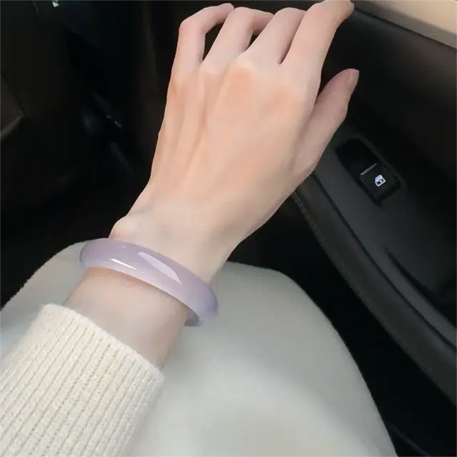 匠锁心玉 新中式 国潮古风 水润冰透 清冷感 轻奢高级 玉髓 玉石手镯 女款