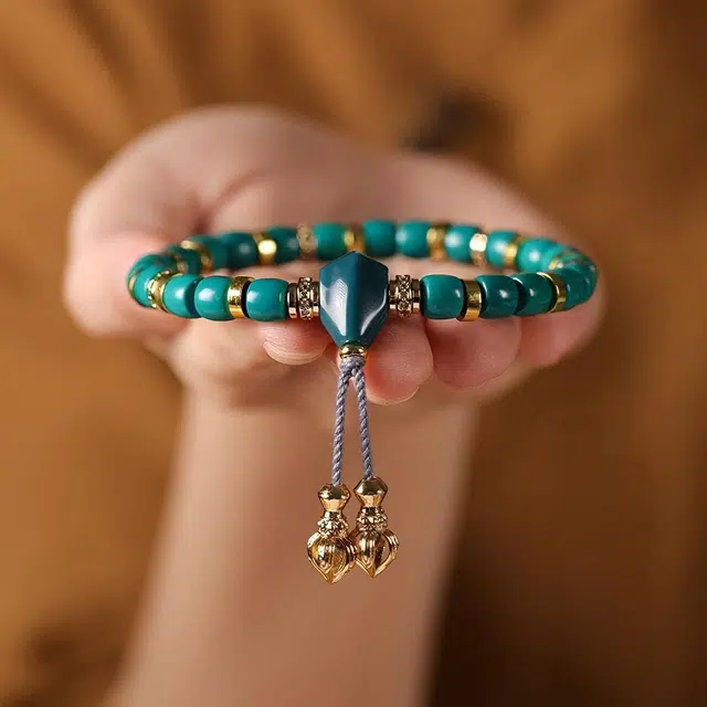 匠锁心玉 喜乐 新中式国潮文玩 简约大气时尚百搭 小众设计珠串佛珠轻奢高级感 转运 吉祥如意招财纳福#好运 琉璃 手串 男女同款情侣款