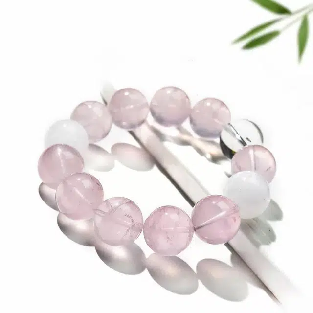 匠锁心玉 大尺寸方糖多宝 简约新中式转运纳福国潮古风原创设计小众轻奢高级感气质百搭潮流时尚手饰#好运天然 粉水晶 手串 男女同款情侣款