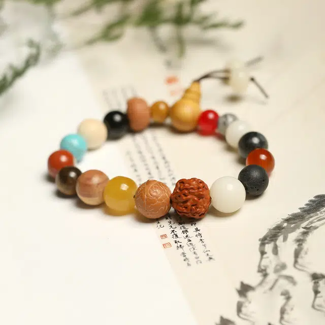 匠锁心玉 十八籽 玛瑙虎眼 国风佛珠转运珠 招财纳福 复古国潮 星月菩提 菩提类手串 男女同款情侣款