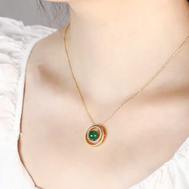 匠锁心玉 新中式国潮 轻奢小众 玛瑙 玉石项链 女款 玛瑙