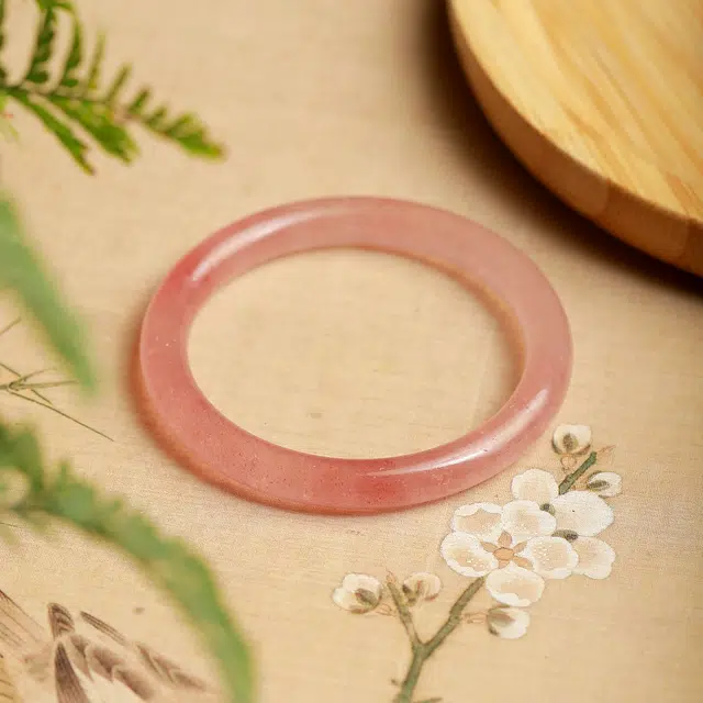 匠锁心玉 草莓晶美人镯 古风温婉 国风国潮 新中式 轻奢高级 水晶 玉石手镯 女款 水晶