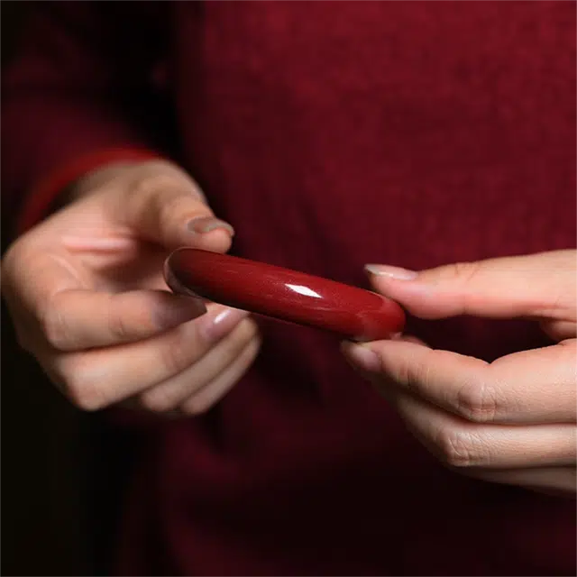 匠锁心玉 紫金砂 新中式 国潮国风 复古 转运 诸事顺意   守护 朱砂 玉石手镯 女款