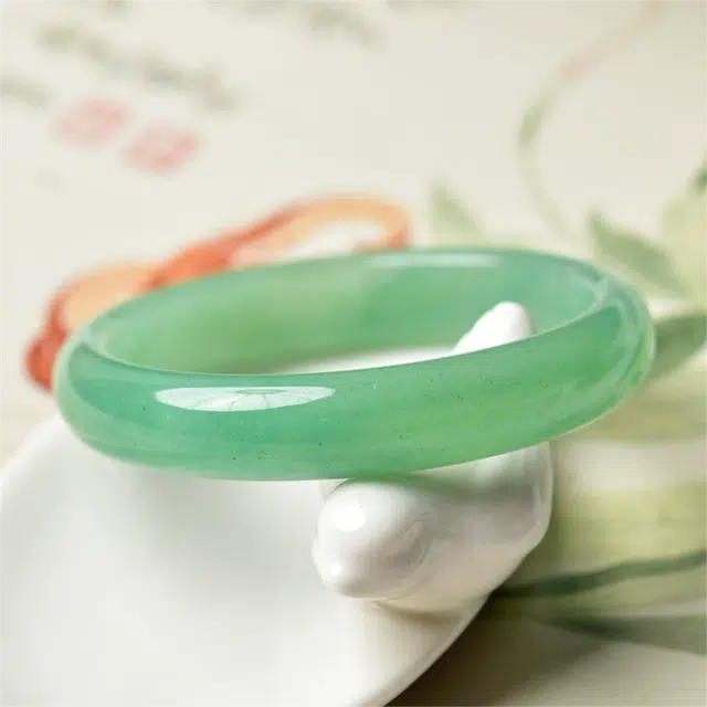 匠锁心玉 青山黛贵妃镯  新中式 国潮国风 小众设计 轻奢高级 气质 古风温婉 东陵玉 玉石手镯 女款