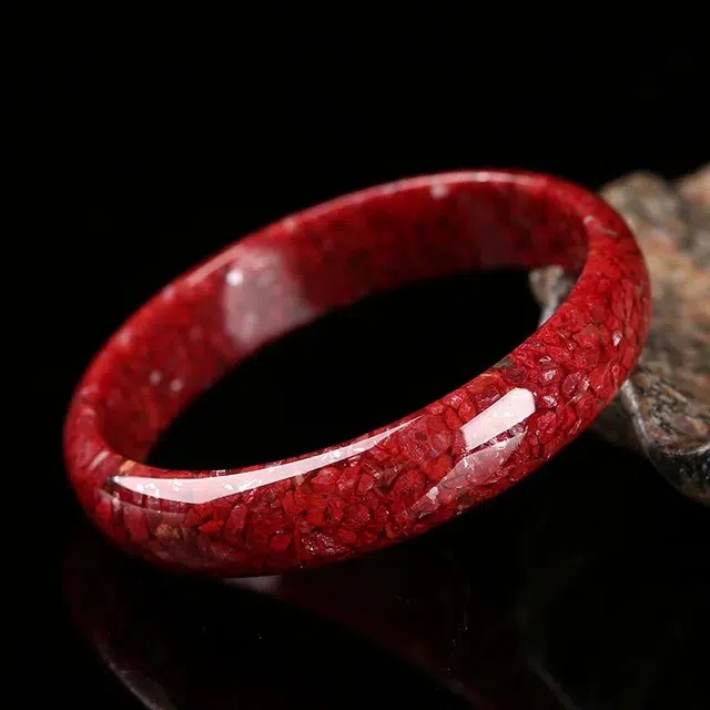 匠锁心玉 宽版 晶体砂  新中式 国潮国风 古风 转运纳福 诸事顺意 朱砂 手镯 女款