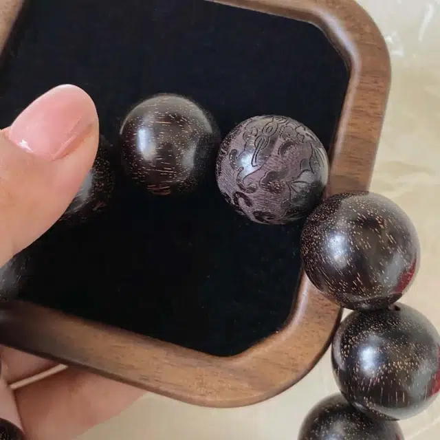 鶄鲤 新中式简约大气大佛珠貔貅招财工艺金星 血檀 手串 男女同款情侣款