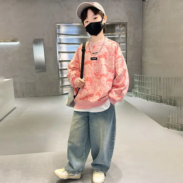 棉基因卫衣 圆领亲肤休闲 红色 儿童款
