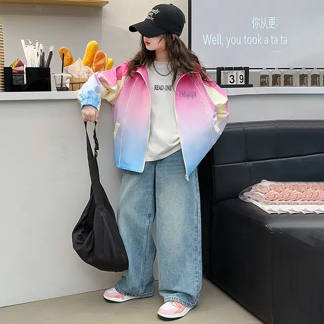 棉基因夹克外套 舒适亲肤连帽拉链 渐变 儿童款