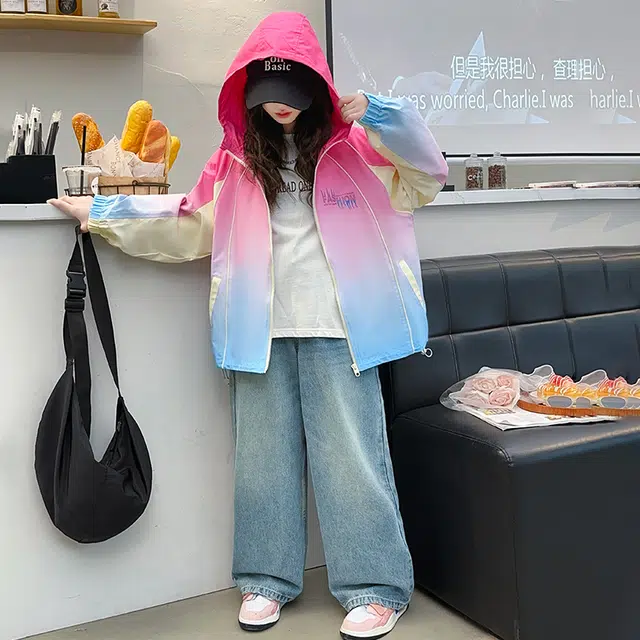 棉基因夹克外套 舒适亲肤连帽拉链 渐变 儿童款