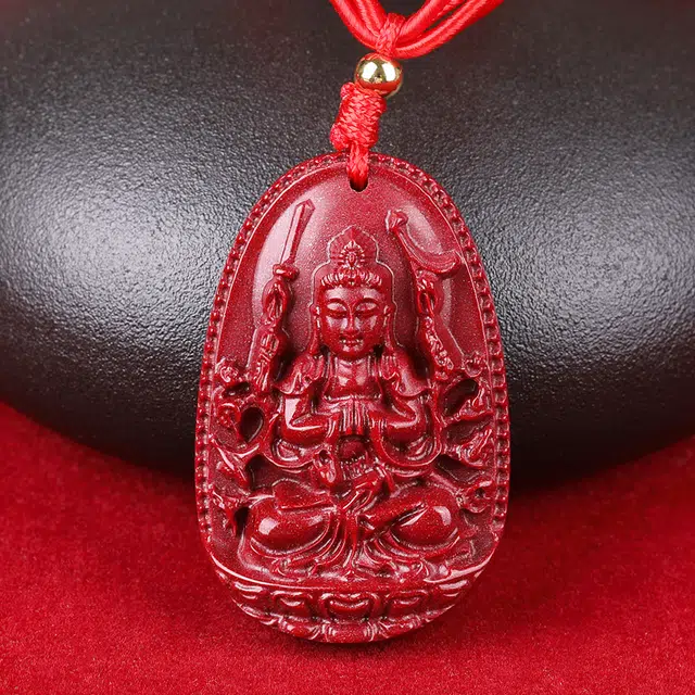 妍韵珠宝 十二生肖本命佛 八大守护神护身符挂件 朱砂 玉石吊坠 通用