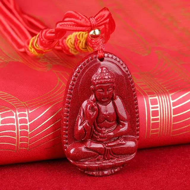 妍韵珠宝 十二生肖本命佛 八大守护神护身符挂件 朱砂 玉石吊坠 通用