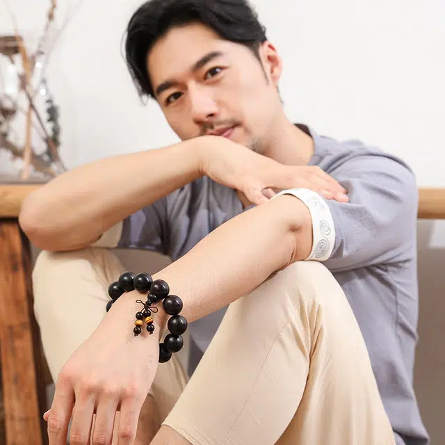 妍韵珠宝 文玩佛珠念珠把件 虎眼石 木作手串 男女同款情侣款 紫檀属