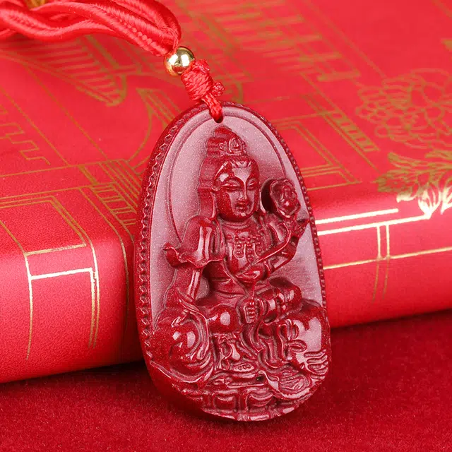 妍韵珠宝 十二生肖本命佛 八大守护神护身符挂件 朱砂 玉石吊坠 通用