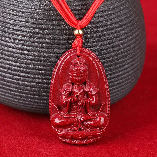 妍韵珠宝 十二生肖本命佛 八大守护神护身符挂件 朱砂 玉石吊坠 通用