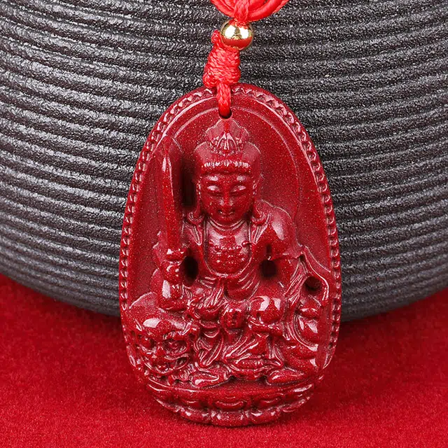 妍韵珠宝 十二生肖本命佛 八大守护神护身符挂件 朱砂 玉石吊坠 通用