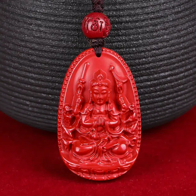 豆蔻时光 新中式本命年帝王砂本命佛八大本命佛十二生肖守护神 再造辰砂朱砂 玉石吊坠 男女同款情侣款