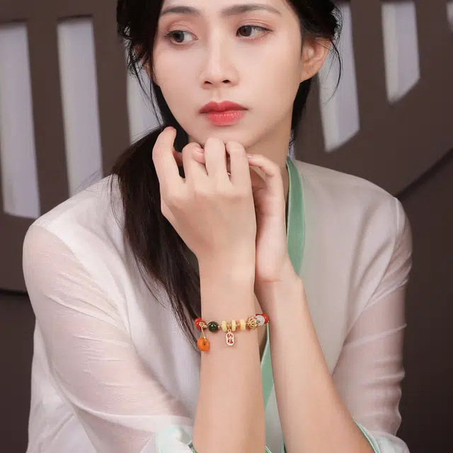 豆蔻时光 平安扣 南红 玉石手串 女款 玛瑙