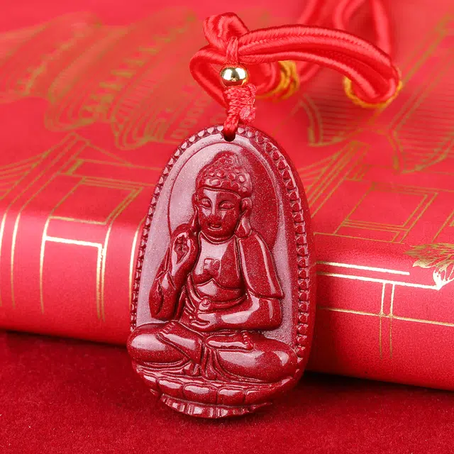 妍韵珠宝 十二生肖本命佛 八大守护神护身符挂件 朱砂 玉石吊坠 通用