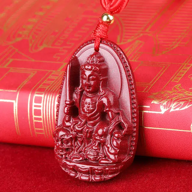 妍韵珠宝 十二生肖本命佛 八大守护神护身符挂件 朱砂 玉石吊坠 通用