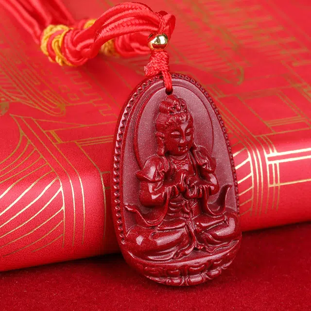 妍韵珠宝 十二生肖本命佛 八大守护神护身符挂件 朱砂 玉石吊坠 通用