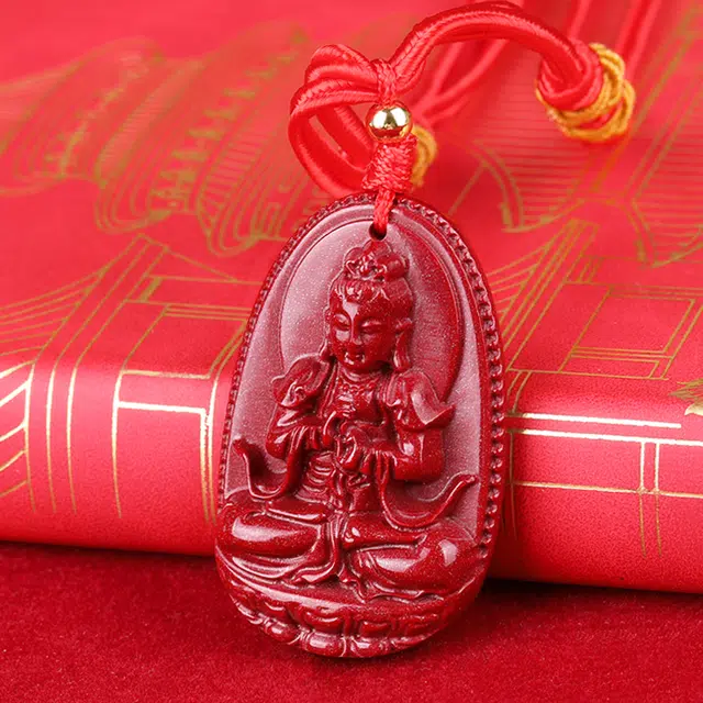 妍韵珠宝 十二生肖本命佛 八大守护神护身符挂件 朱砂 玉石吊坠 通用