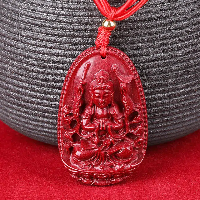 妍韵珠宝 十二生肖本命佛 八大守护神护身符挂件 朱砂 玉石吊坠 通用