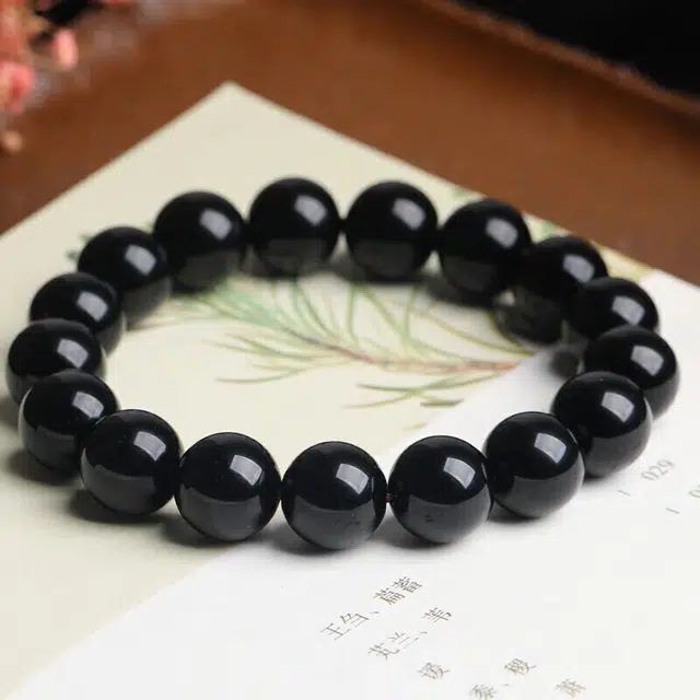 妍韵珠宝 佛珠转运精致大方 黑曜石 手串 男女同款情侣款