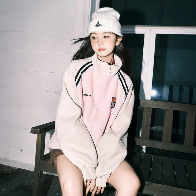 费尔岛上的猫 美式复古高级感拼接刺绣棒球服夹克 男女同款