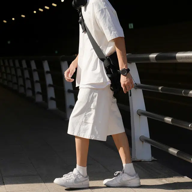 港仔文艺男 户外运动百搭简约经典基础款休闲短裤 男女同款