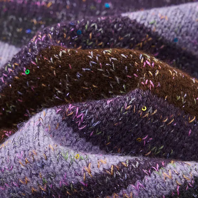 【dme】 冬季含绵羊毛线衫复古圆领拼色短款条纹亮丝长袖保暖上衣宽松时尚个性柔软舒适氛围感温柔显瘦潮流百搭休闲针织衫 女款