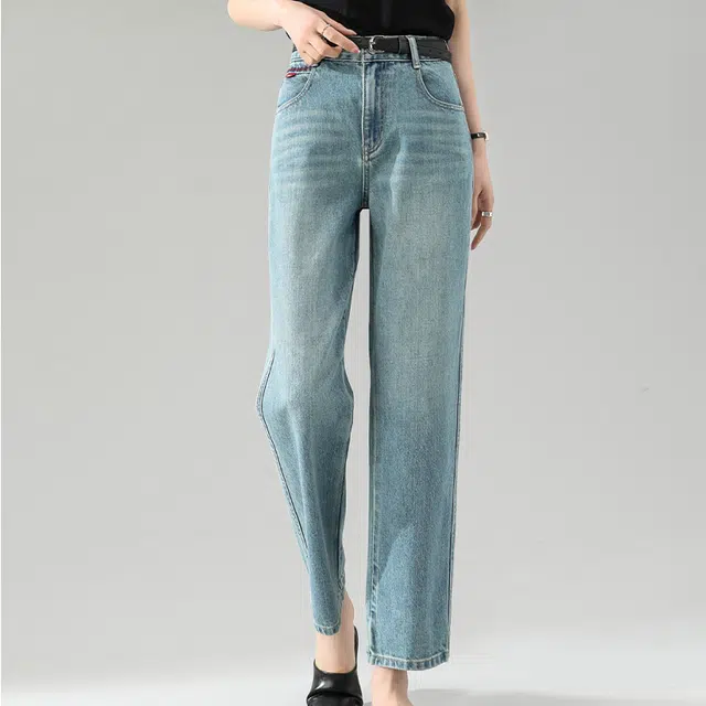 【dme】 春秋季畅销款高腰筷子裤女显瘦窄版直筒牛仔裤 女款